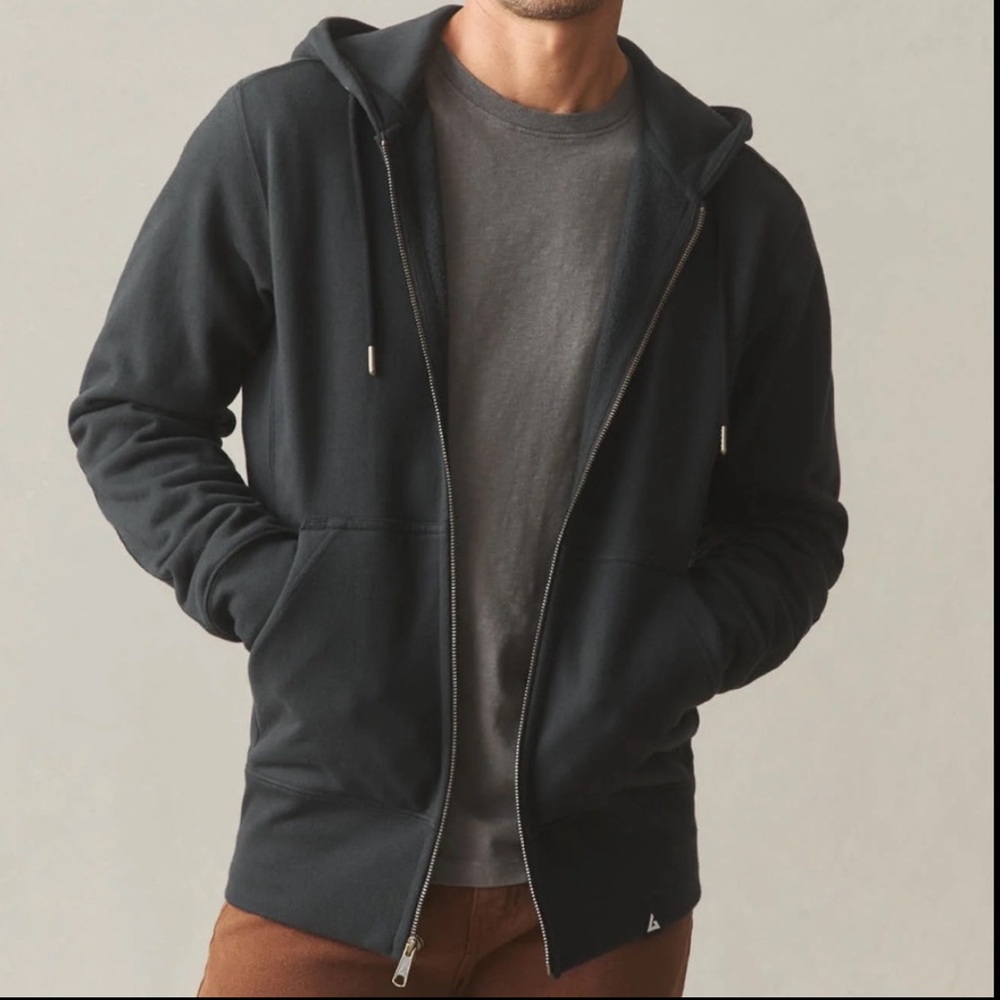 NEW American Giant Men’s Classic Full Zip Black Heavyweight Fleece Hoodie Jacket - Picture 2 of 9
